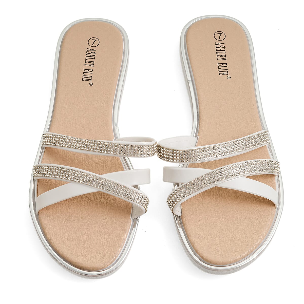 ASHLEY BLUE White Strap Sandals (Size 6) image number 5