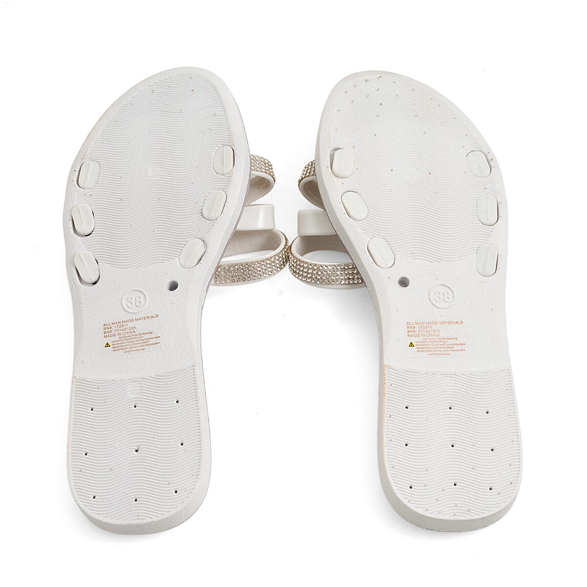 ASHLEY BLUE White Strap Sandals (Size 6) image number 7