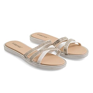 ASHLEY BLUE White Strap Sandals (Size 7)