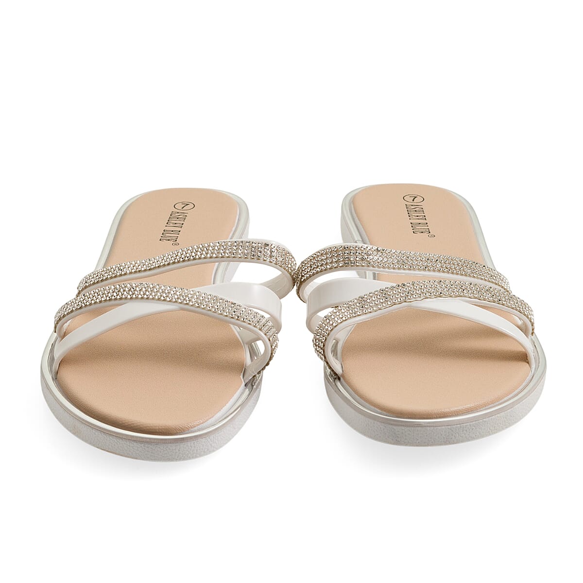 ASHLEY BLUE White Strap Sandals (Size 11) image number 6