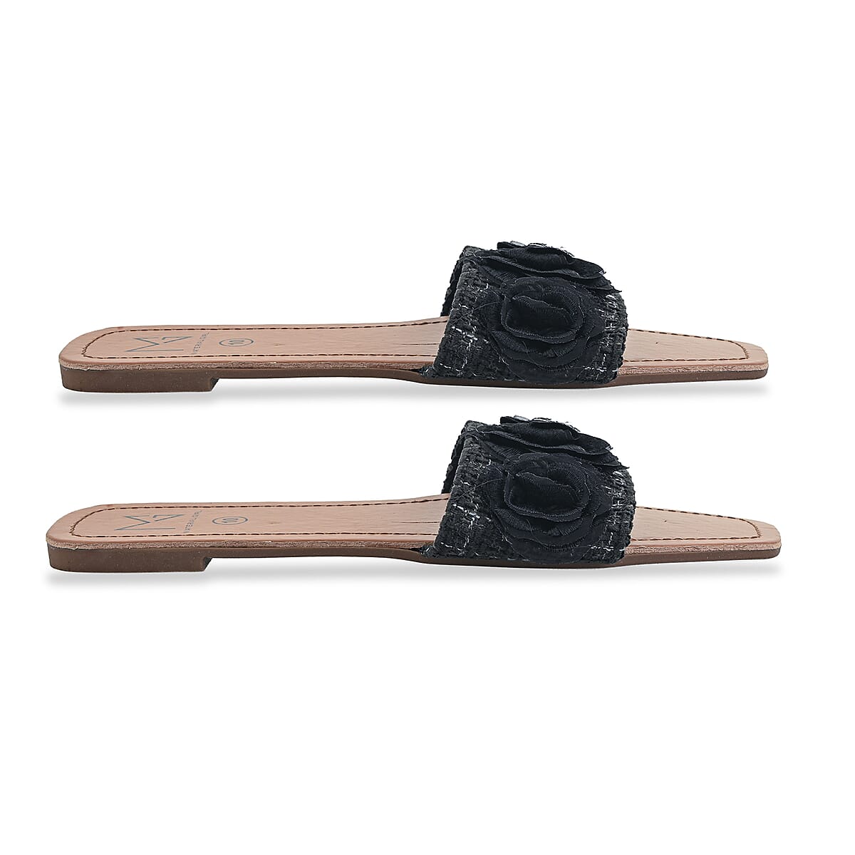 Black Floral Sandals  -11 image number 4