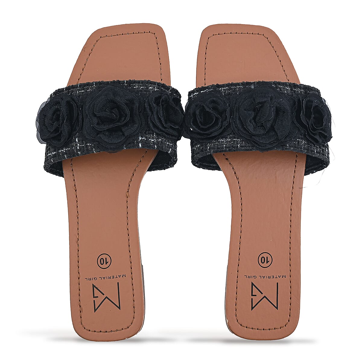 Black Floral Sandals  -11 image number 5