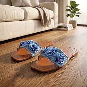 Denim Floral Sandals  -9