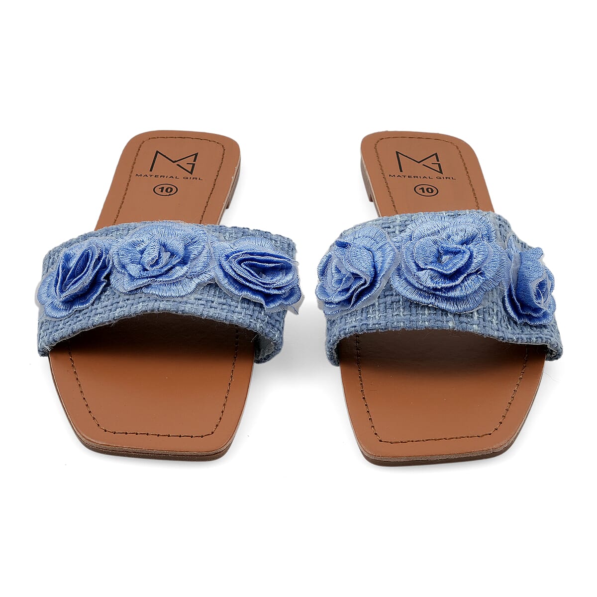 Denim Floral Sandals  -9 image number 4