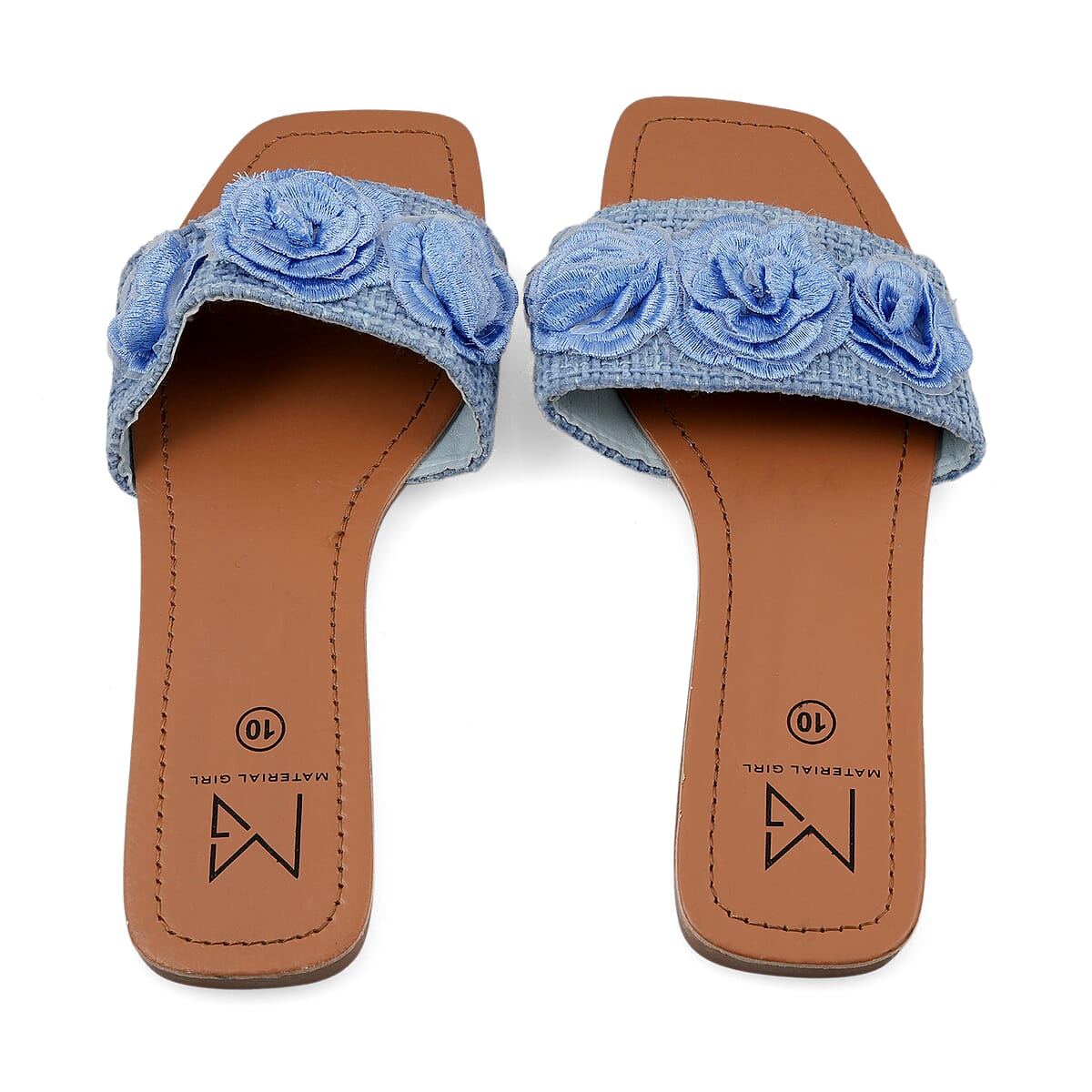 Denim Floral Sandals  -9 image number 5