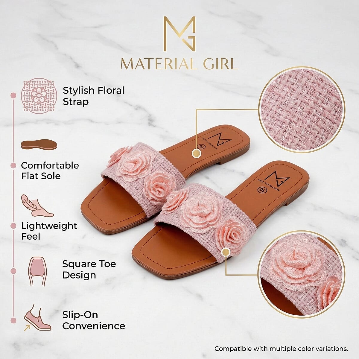 Blush Floral Sandals  -6 image number 3