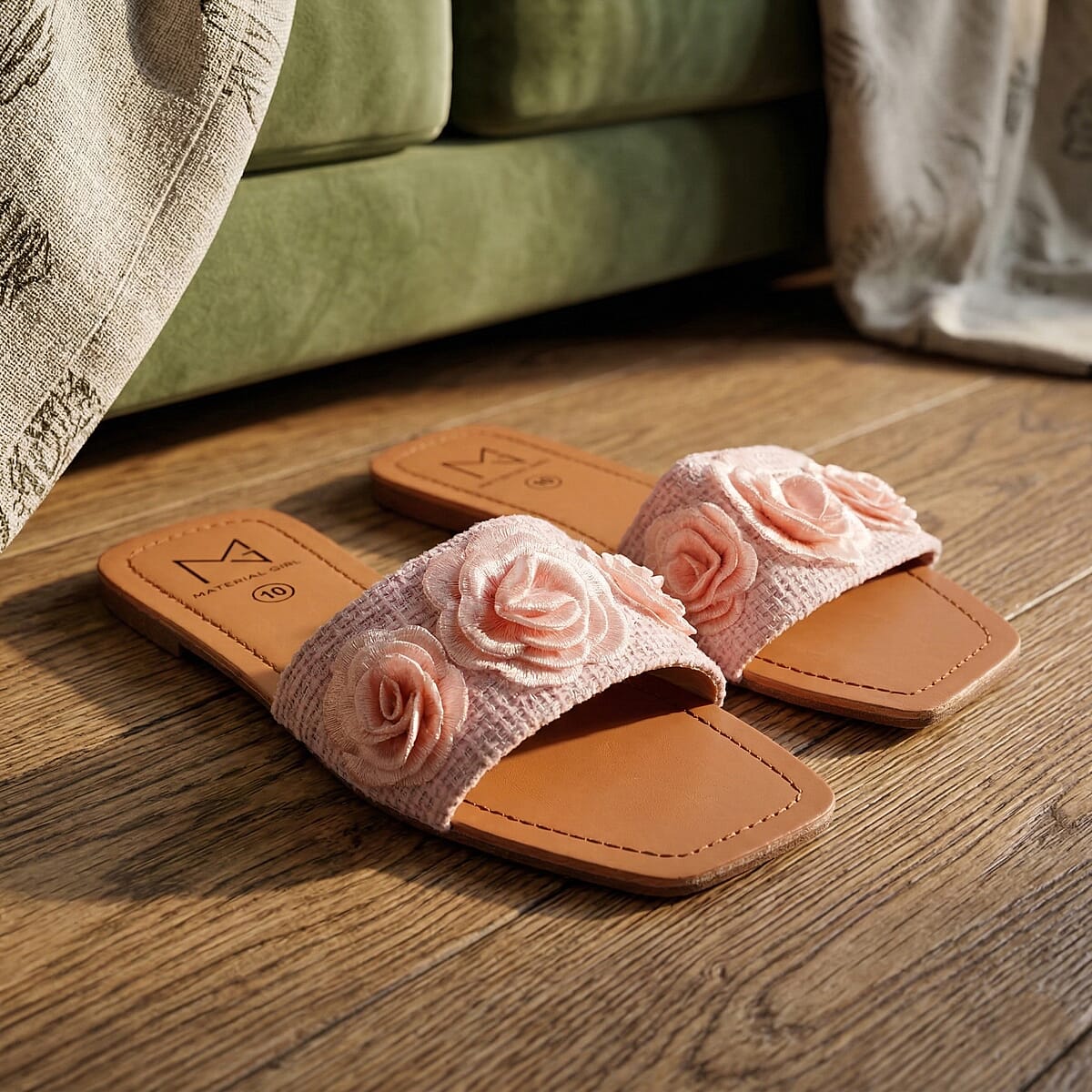 Blush Floral Sandals  -9 image number 1