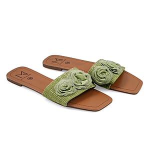 Sage Floral Sandals  -7