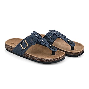 Love 83 Denim Floral Sandals -6