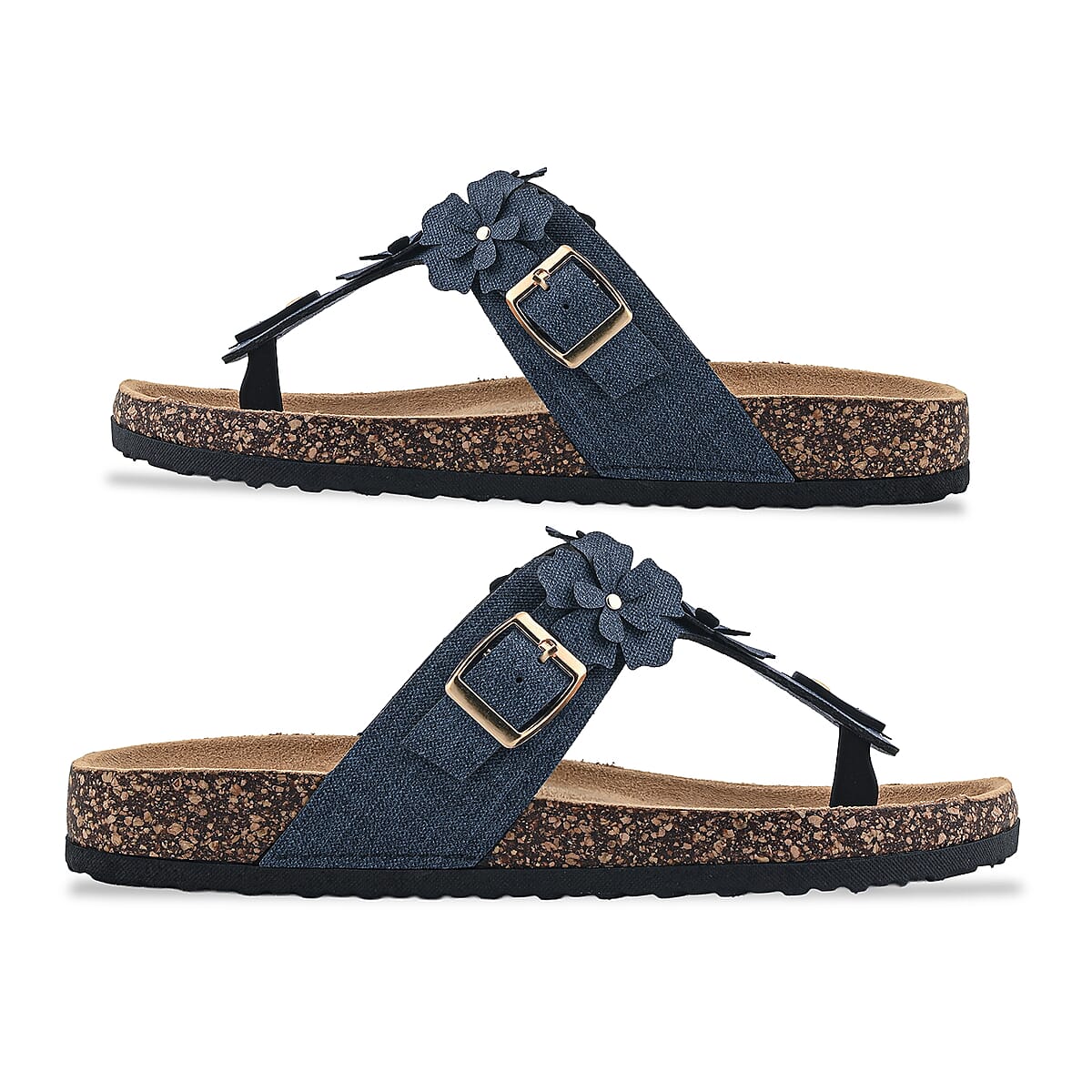 Love 83 Denim Floral Sandals -6 image number 4