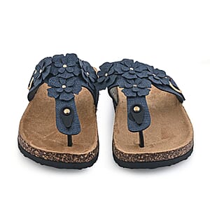 Love 83 Denim Floral Sandals -8
