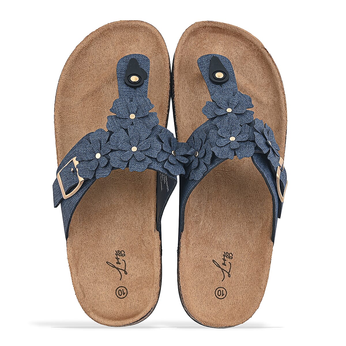 Love 83 Denim Floral Sandals -8 image number 5