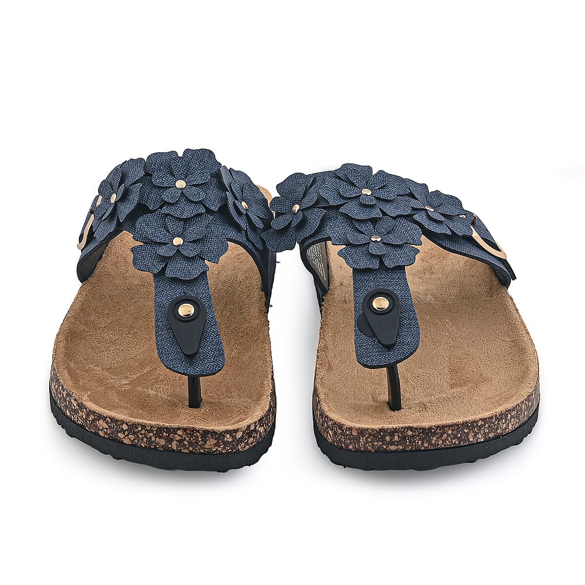 Love 83 Denim Floral Sandals -10 image number 3