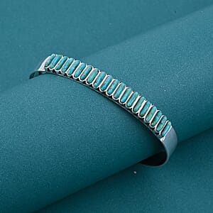 Santa Fe Style Kingman Turquoise  24 ctw Bracelet in Sterling Silver (7.00 In)