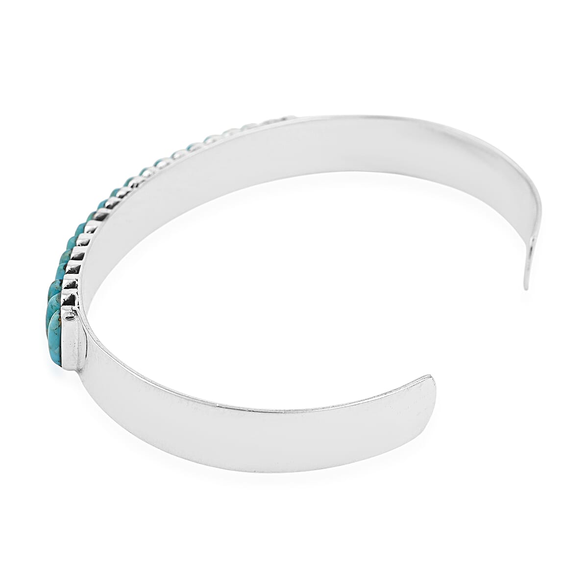Santa Fe Style Kingman Turquoise  Bracelet in Sterling Silver (7.00 In) 24.00 ctw image number 4