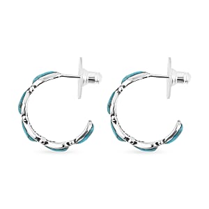Santa Fe Style Kingman Turquoise  6 ctw Earrings in Sterling Silver