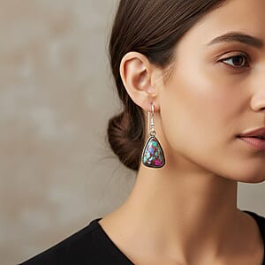 Santa Fe Style Mojave Purple Turquoise 8.00 ctw Earrings in Sterling Silver