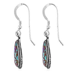 Santa Fe Style Mojave Purple Turquoise 8.00 ctw Earrings in Sterling Silver