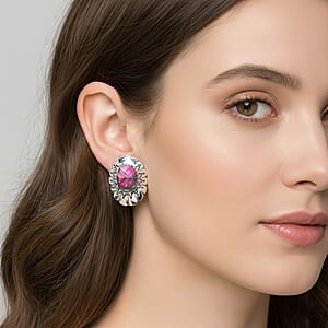 Santa Fe Style Mojave Purple Turquoise 10.00 ctw Earrings in Sterling Silver