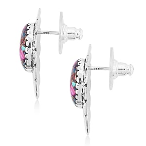Santa Fe Style Mojave Purple Turquoise 10.00 ctw Earrings in Sterling Silver
