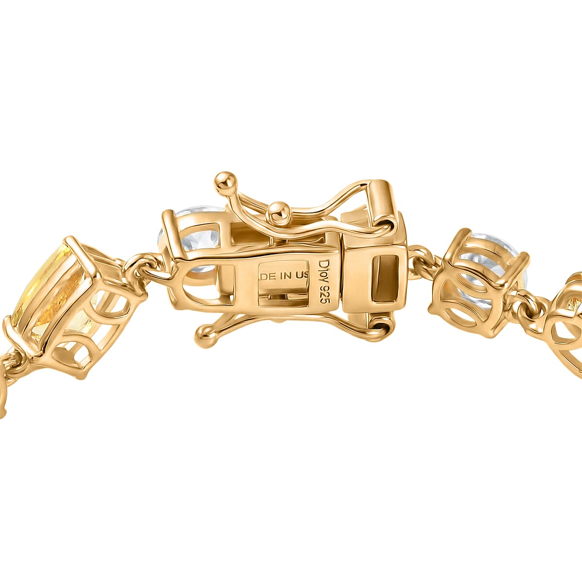 D'Joy Premium Golden Apatite, Moissanite Bracelet in 18K Vermeil YG Over Sterling Silver (7.25 In) 13.90 ctw image number 3