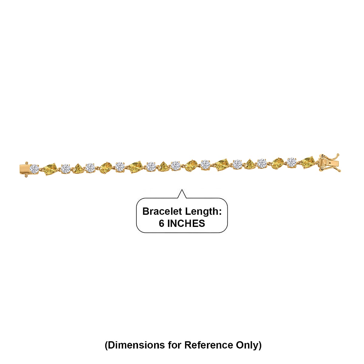 D'Joy Premium Golden Apatite, Moissanite Bracelet in 18K Vermeil YG Over Sterling Silver (7.25 In) 13.90 ctw image number 4