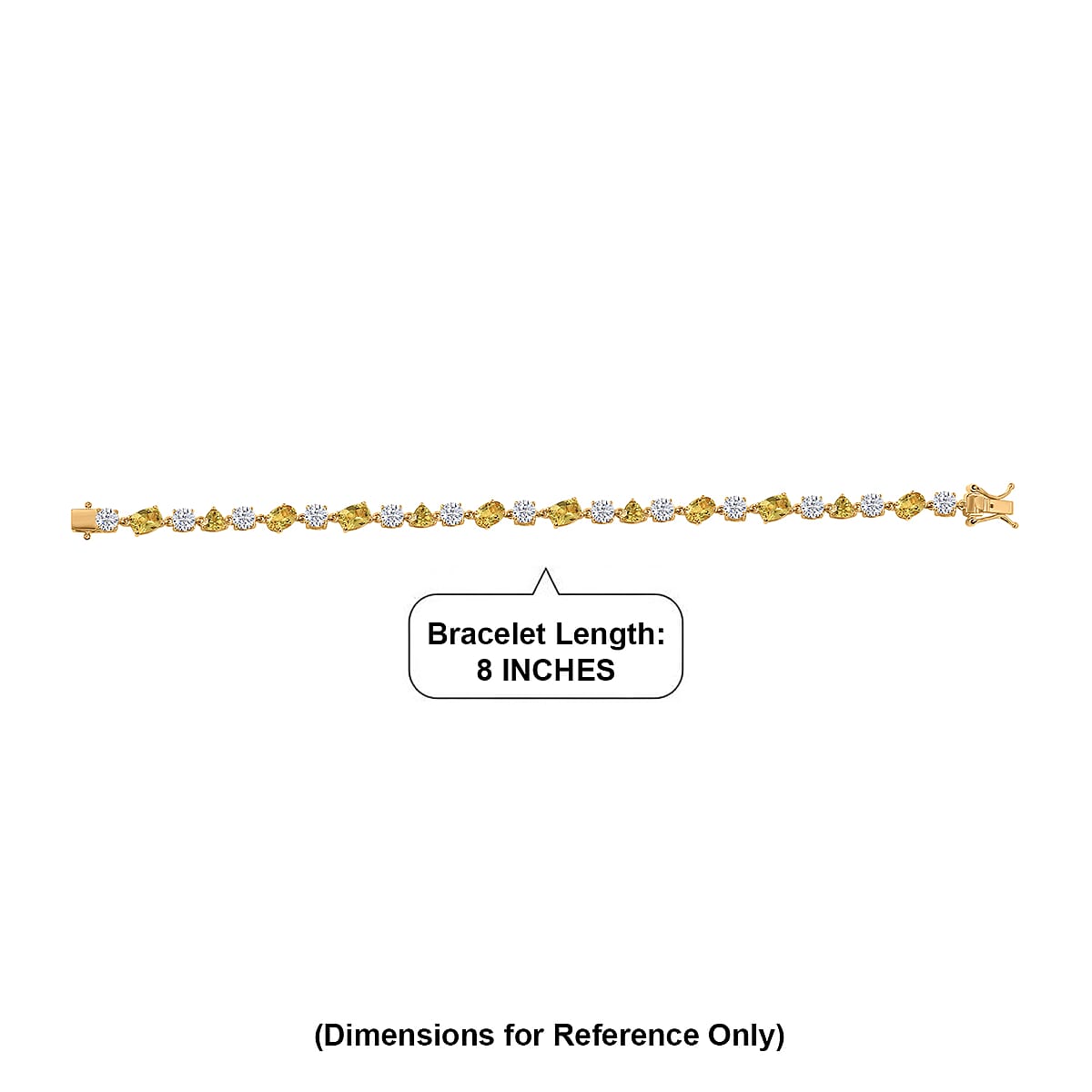 D'Joy Premium Golden Apatite, Moissanite Bracelet in 18K Vermeil YG Over Sterling Silver (7.25 In) 13.90 ctw image number 4