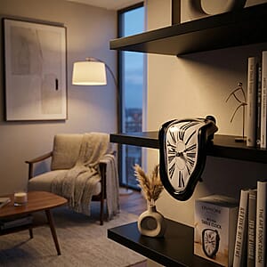 Livmore Black Melting Table Clock (1xAA Battery Not Included)