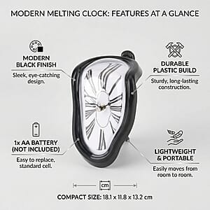 Livmore Black Melting Table Clock (1xAA Battery Not Included)
