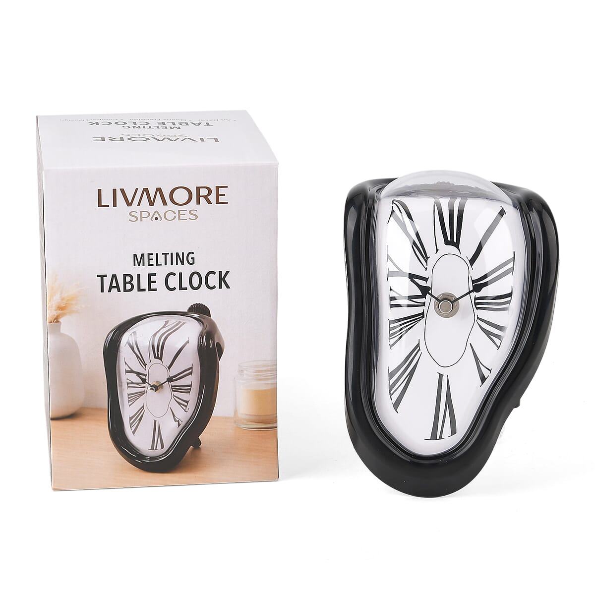 Livmore Black Melting Table Clock (1xAA Battery Not Included) image number 6