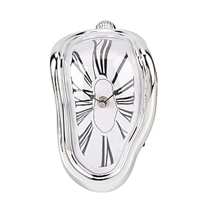 Livmore Silver Melting Table Clock (1xAA Battery Not Included)