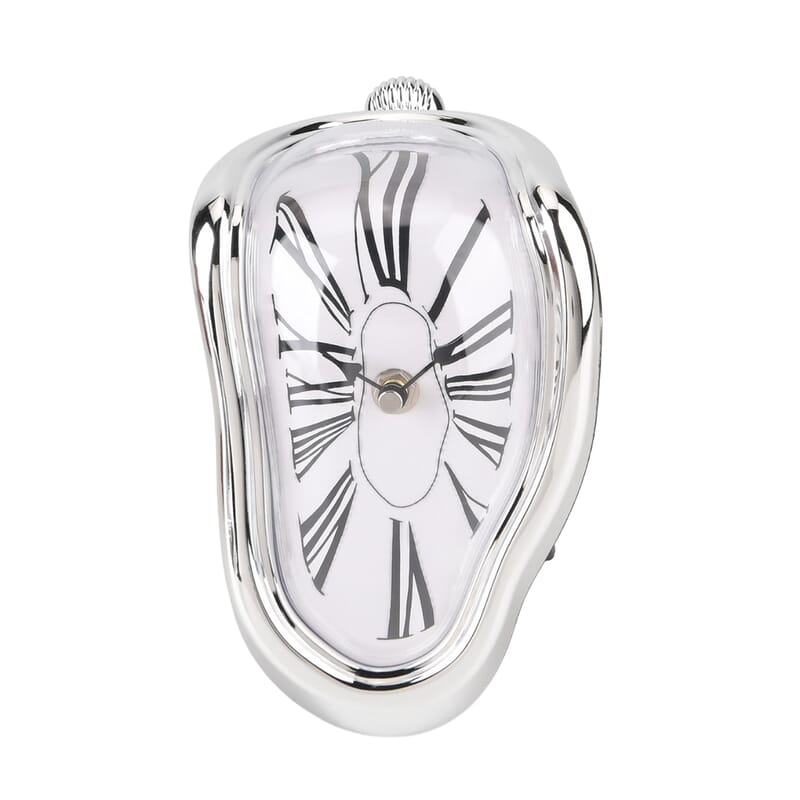 Livmore Silver Melting Table Clock (1xAA Battery Not Included)