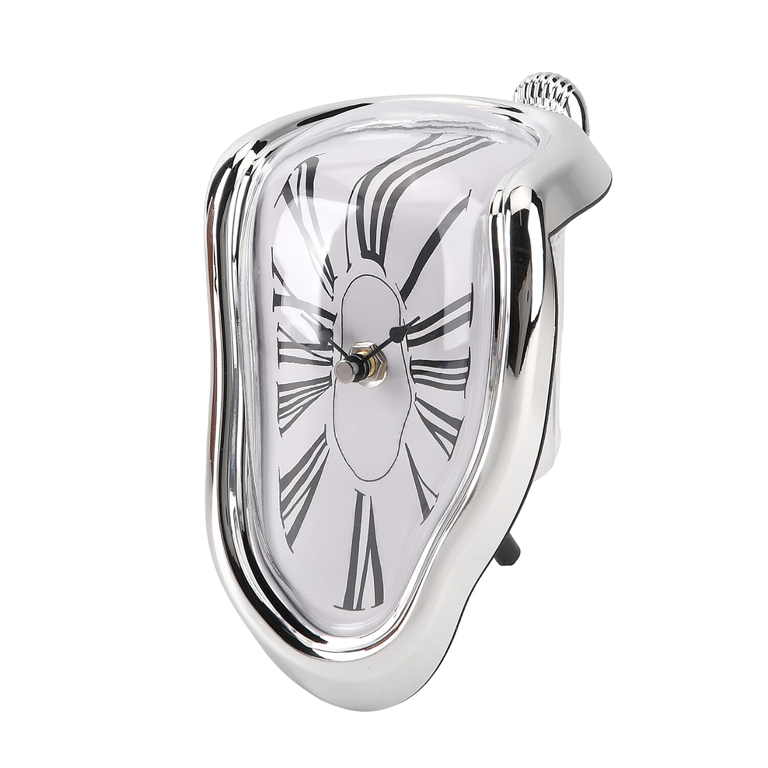 Livmore Silver Melting Table Clock (1xAA Battery Not Included)