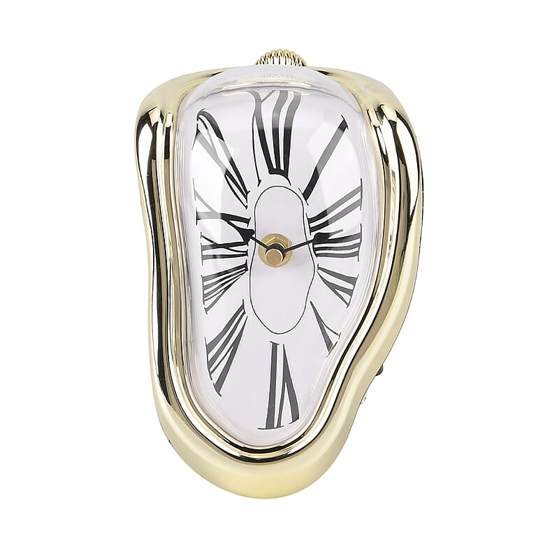 Livmore Golden Melting Table Clock (1xAA Battery Not Included)