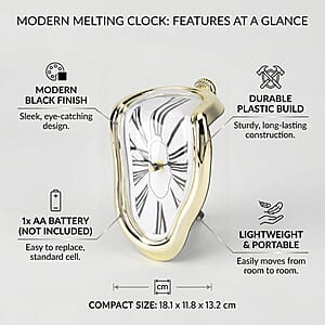 Livmore Golden Melting Table Clock (1xAA Battery Not Included)