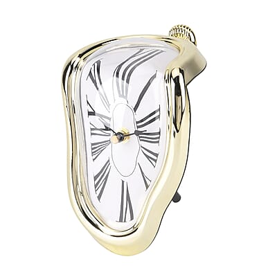 Livmore Golden Melting Table Clock (1xAA Battery Not Included)