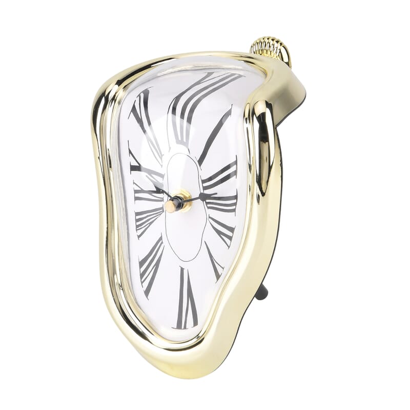 Livmore Golden Melting Table Clock (1xAA Battery Not Included)
