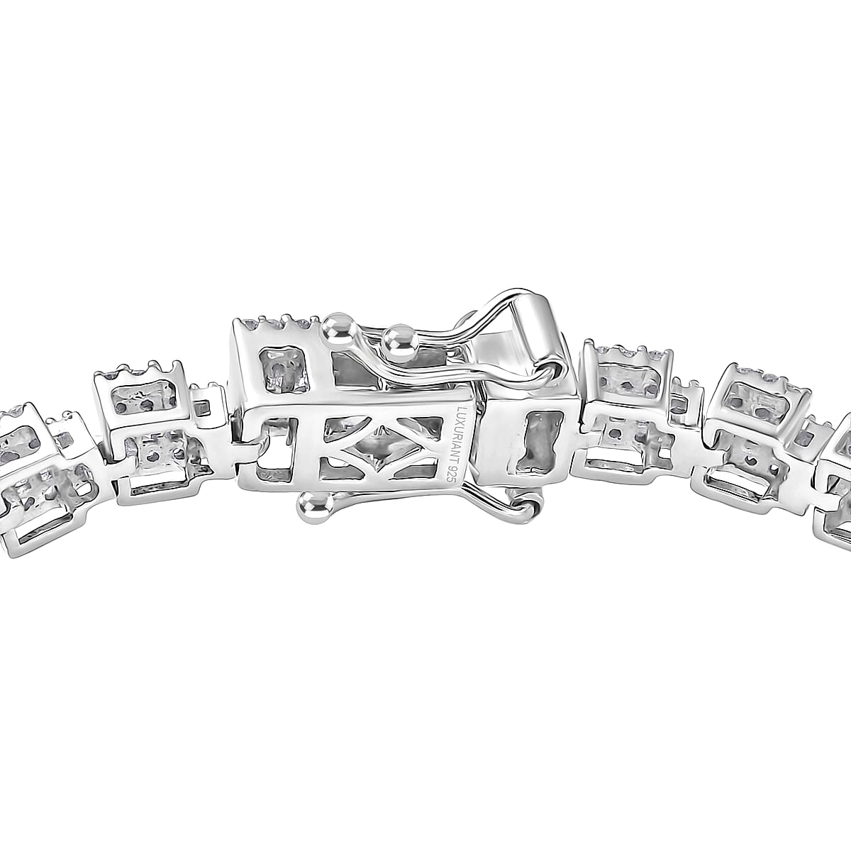Luxuriant Lab Grown Diamond  Tennis Bracelet 1 Row (Size - 7.25) in Rhodium OverSterling Silver ,  Silver Wt. 10 g 2.95 ctw image number 3