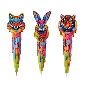 Livmore Multi Color Animal Designs Set of 3 Polyresin Pens