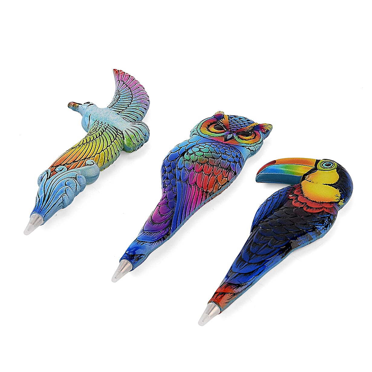 Livmore Multi Color Creature Designs Set of 3 Polyresin Pens