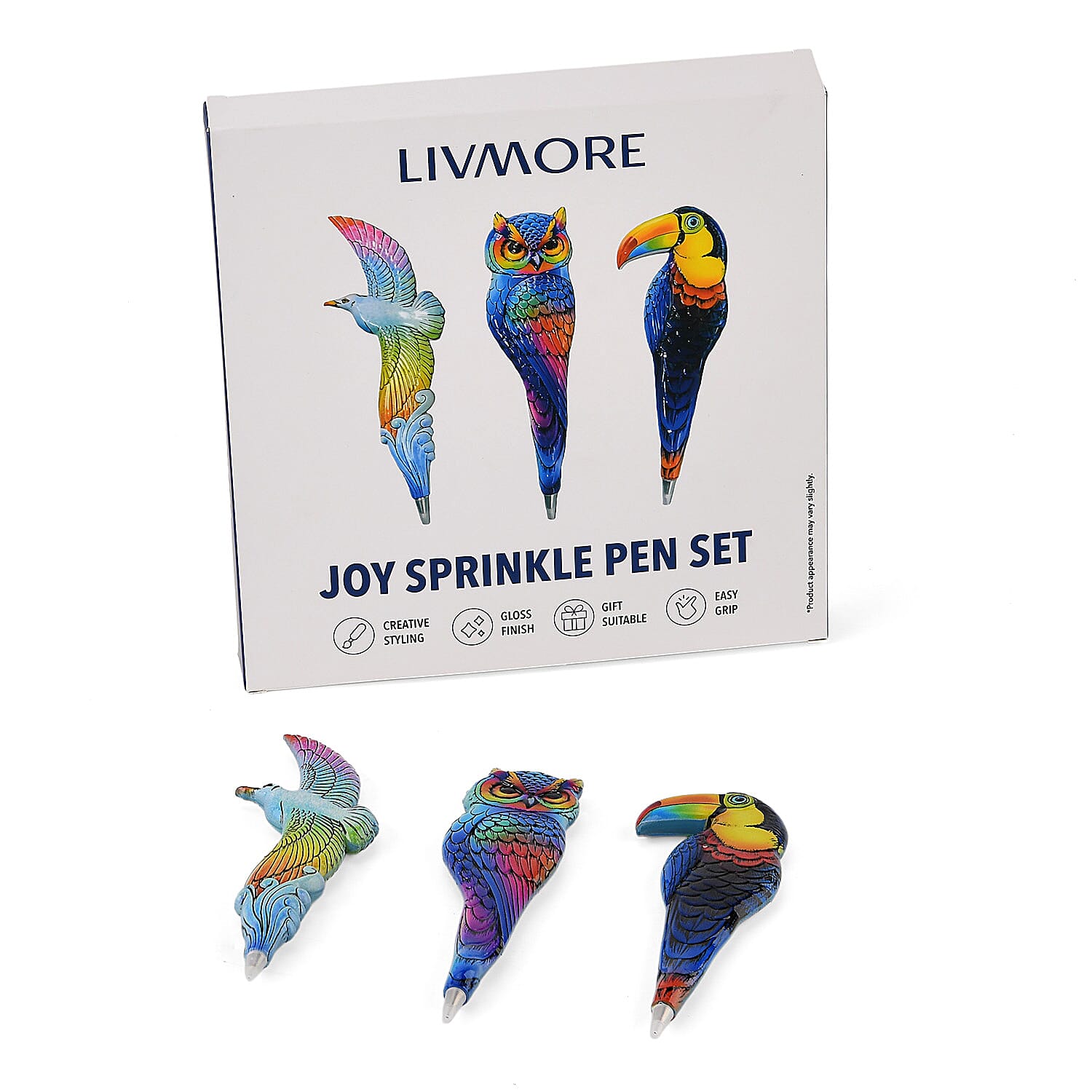 Livmore Multi Color Creature Designs Set of 3 Polyresin Pens