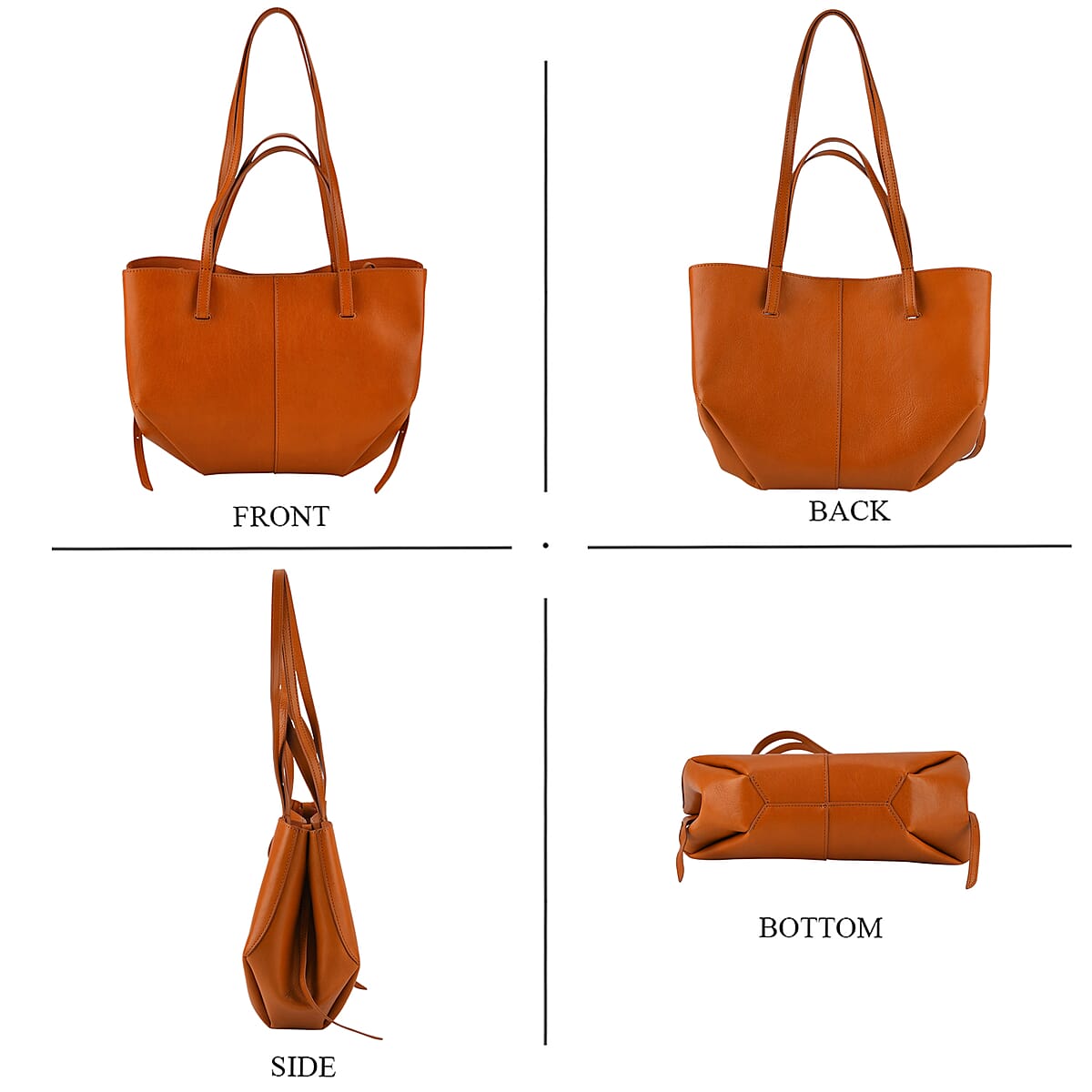 La Marey Brown Genuine Leather Tote Bag image number 4