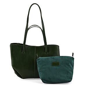 La Marey Green Genuine Leather Tote Bag