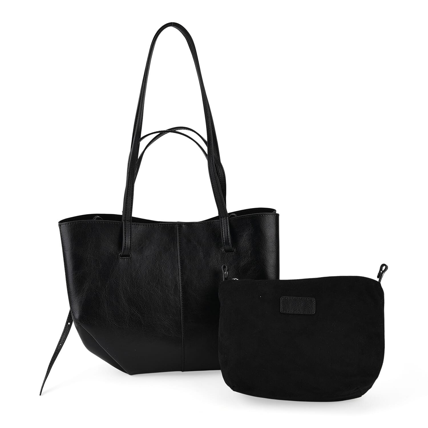 La Marey Black Genuine Leather Tote Bag