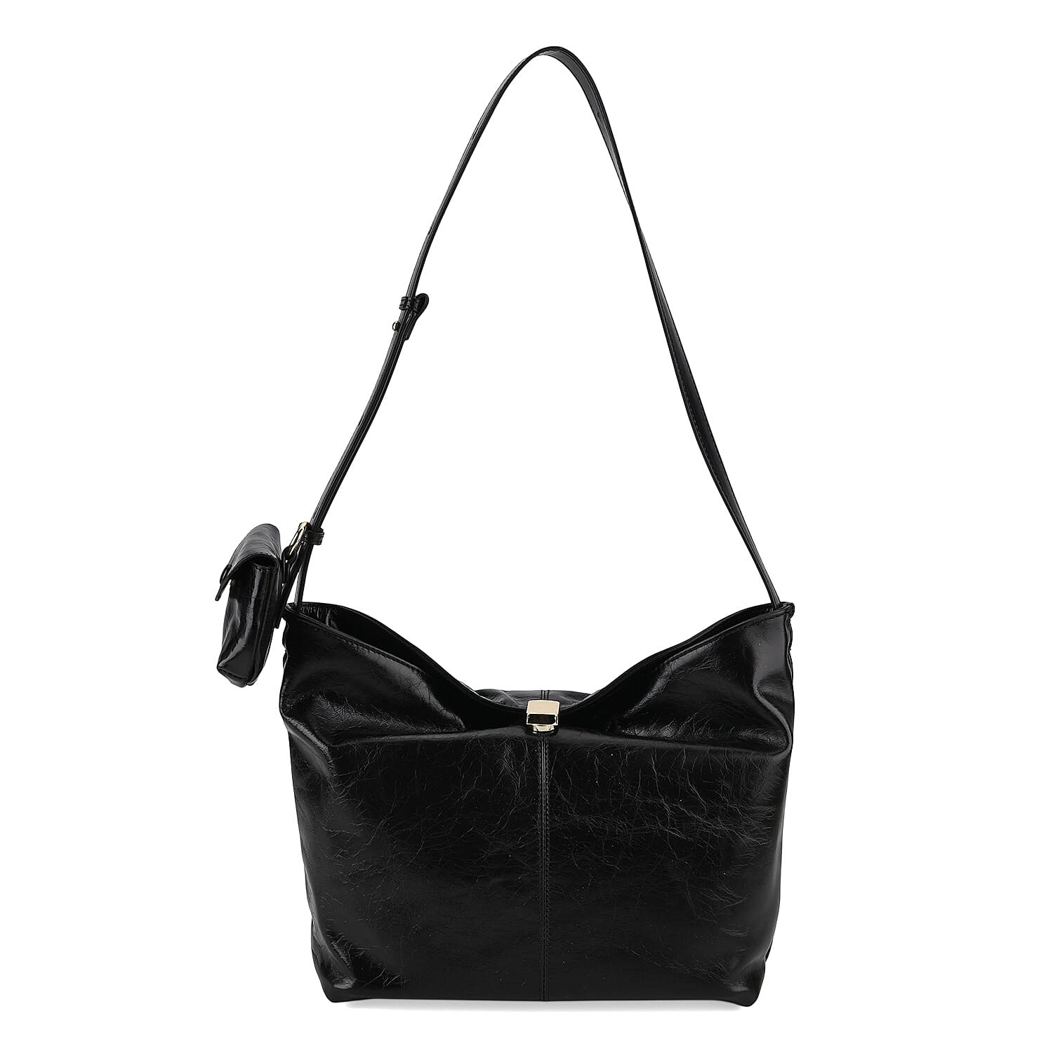 La Marey Black Genuine Leather Crossbody Bag