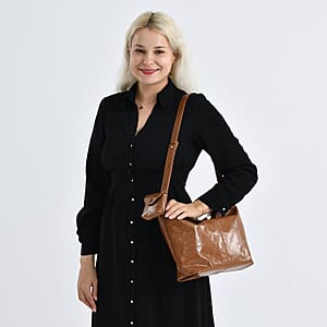 La Marey Brown Genuine Leather Crossbody Bag