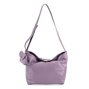 La Marey Lavender Genuine Leather Crossbody Bag