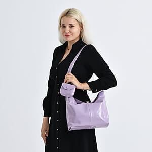 La Marey Lavender Genuine Leather Crossbody Bag