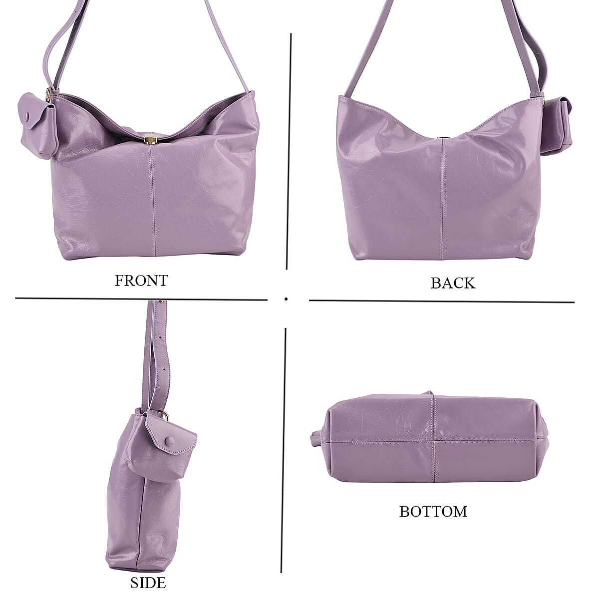La Marey Lavender Genuine Leather Crossbody Bag image number 4