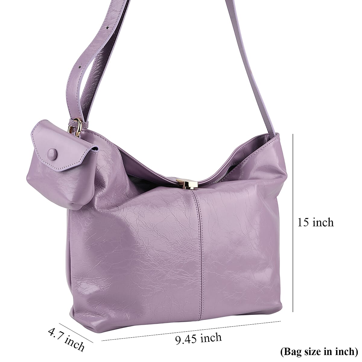 La Marey Lavender Genuine Leather Crossbody Bag image number 6